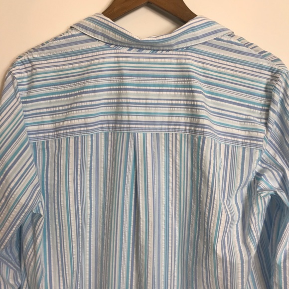 Southern Tide Marina Stripe Seersuscker Button-Front Popover Tunic Blue White - Picture 12 of 13
